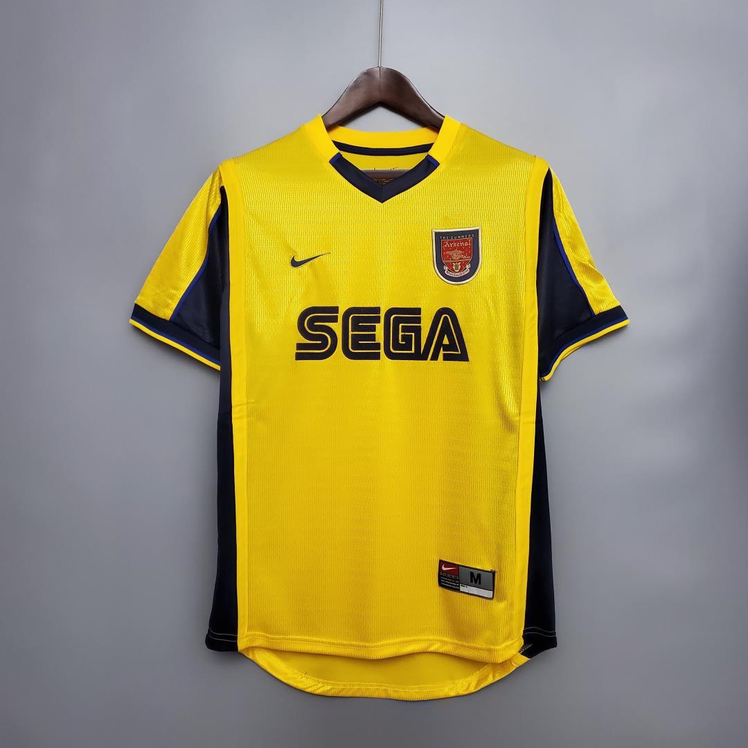 AAA Quality Arsenal 00/01 Away Yellow Soccer Jersey